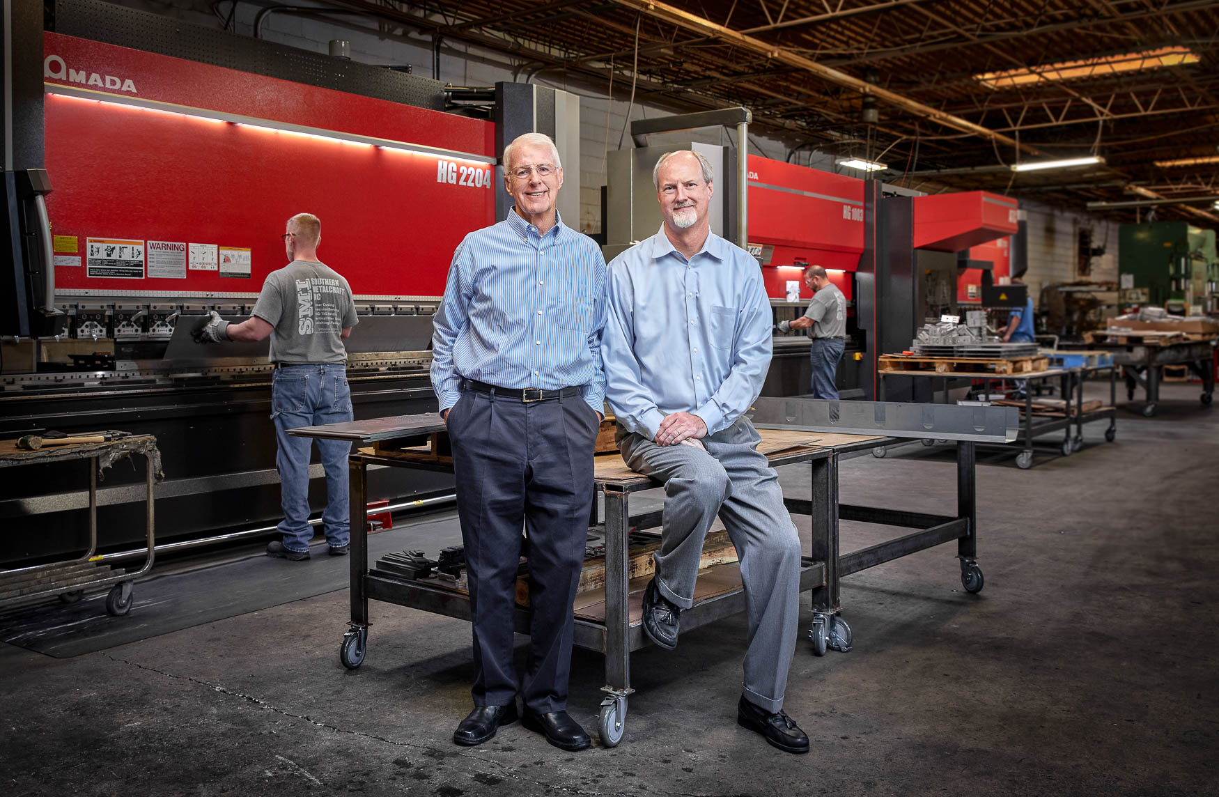 Industrial Headshot of Southern MetalCraft owners in Atlanta