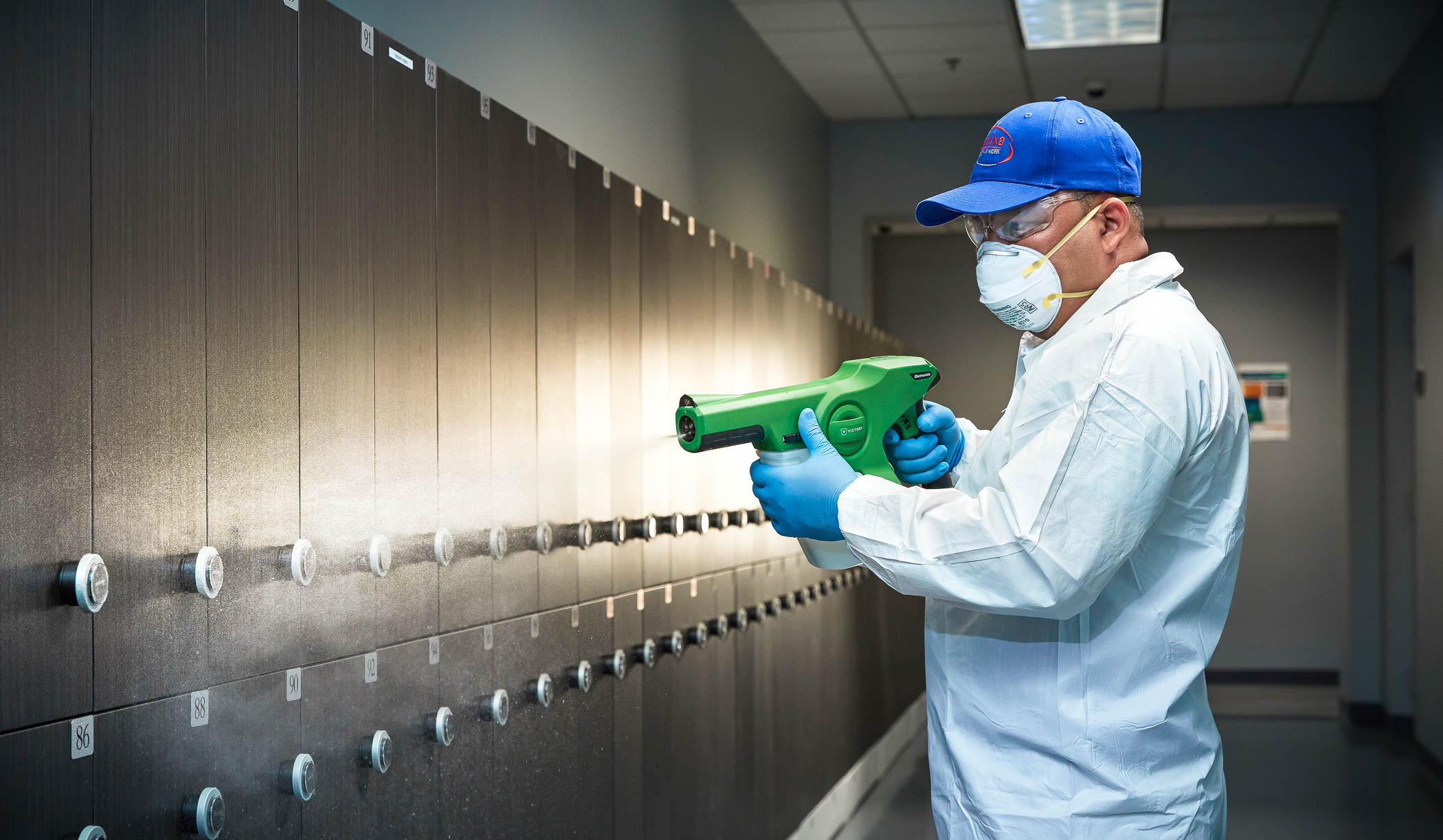 Man Disinfects Atlanta Office While Photographed