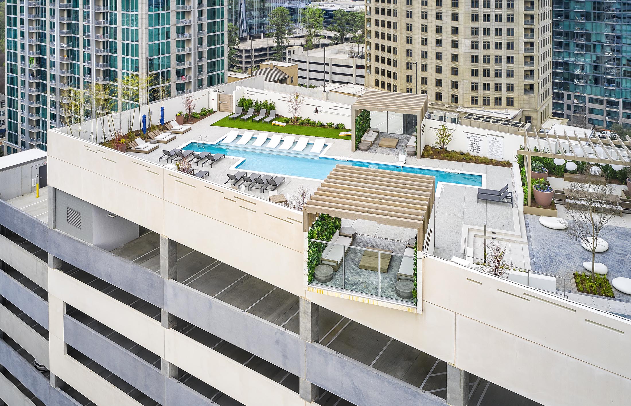Luxury Pool in Atlanta Shot From Drone