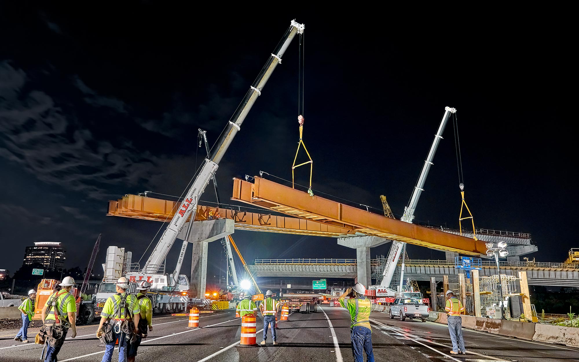 Industrial Construction Cranes on Atlanta Highway